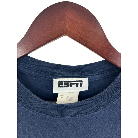 ESPN Sports Eat Sleep Watch Y2k Cotton T Shirt Medium Blue Sportswear Fan Dad - Picture 5 of 6